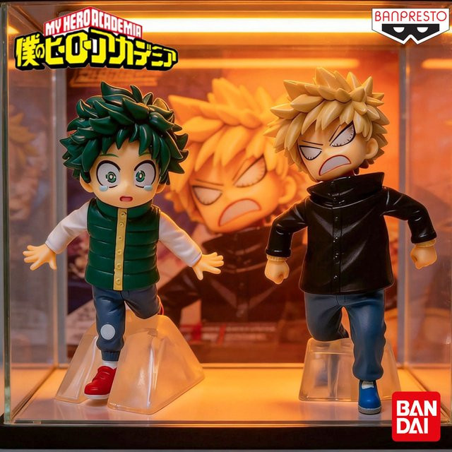 Bandai My Hero Academia Q-Version Figur, Izuku Midoriya & Katsuki Bakugo, Anime-Ornament - Bild 1