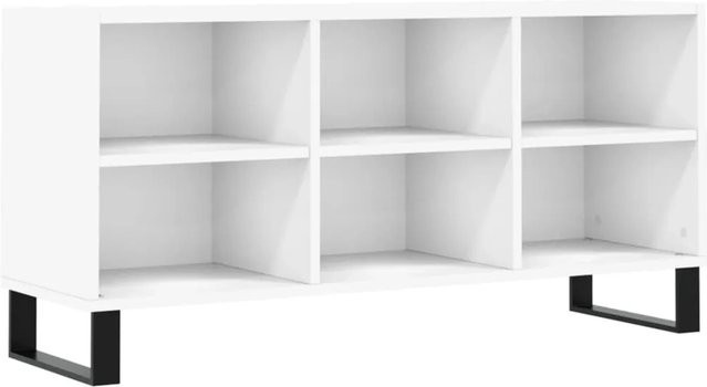 vidaXL TV-Schrank Weiß aus Holzwerkstoff und Eisen, B/T/H: 103,5 x 30 x 50 cm - Bild 1
