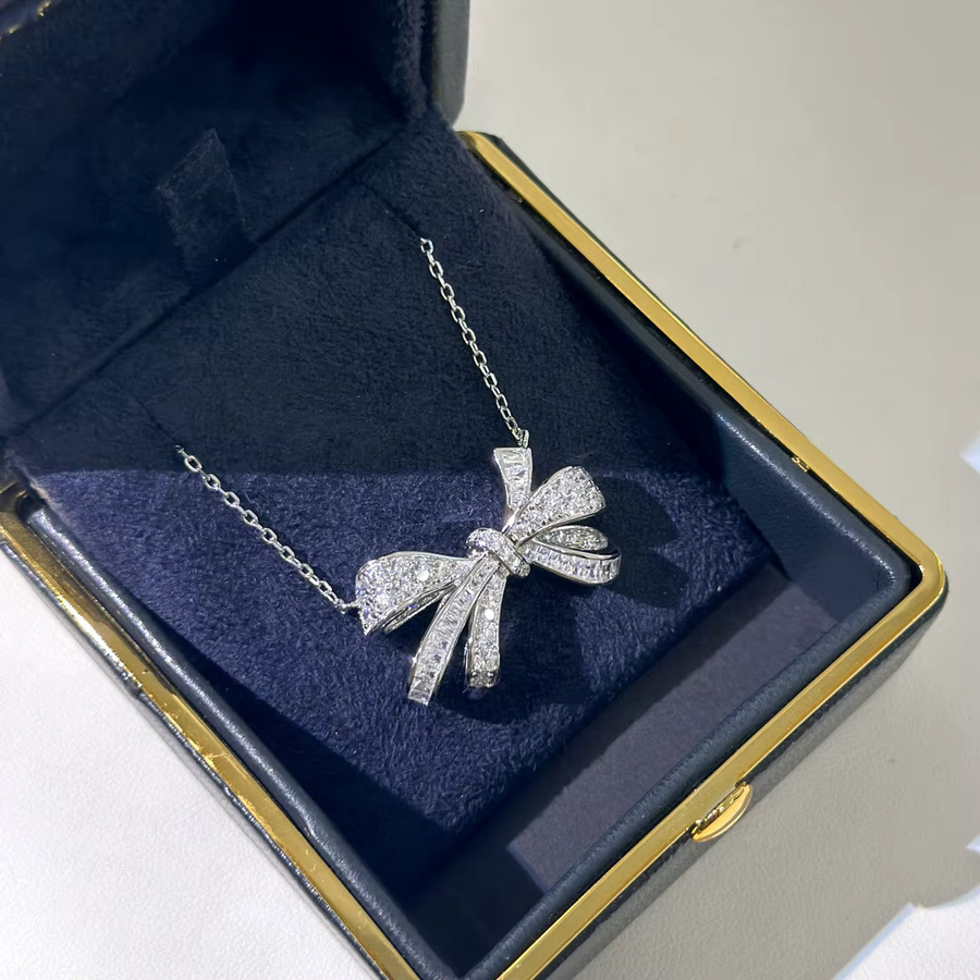 MESSITOK Diamant-Schleifenanhänger, 925 Silber, Diamant, Zirkonia, Damen - Bild 2