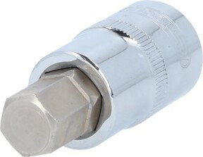 KS Tools CHROMEplus Bit-Stecknuss Innensechskant kurz 13 mm in Silber - Bild 2