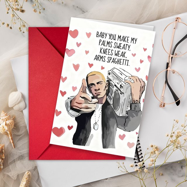 Humorvolle Valentinstag Grußkarte Musik-Terrier als kreative Liebeserklärung für Paare und Freunde - Bild 1