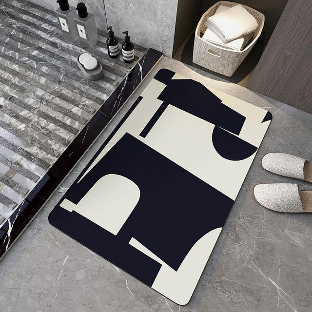 Rutschfeste Badezimmer Bodenmatte von Yiran Furniture in Schwarz, B/B: 40 x 60 cm - Bild 1