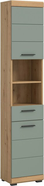 Badhochschrank Xonox Scout in Eiche Artisan Nachbildung und Salbei, B/H/T: 37 x 191 x 31 cm - Bild 1