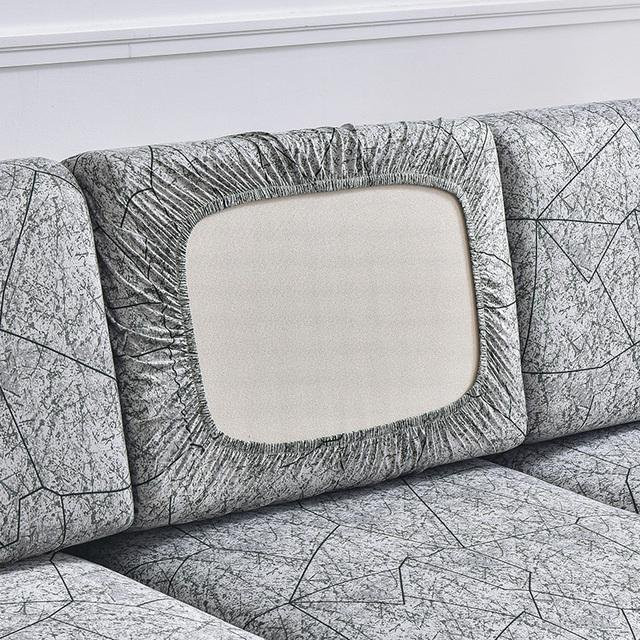 Dehnbarer Sitzkissenbezug in Grau, Waschbarer Stretch Kissenbezug für Sofas und Möbel, B/T/H: 45 x 45 x 0 cm - Bild 1
