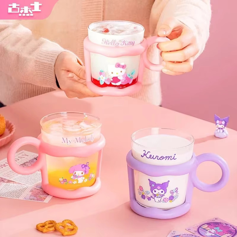 Sanrio Glasbecher Hello Kitty und Kuromi, transparent, 400 ml - Bild 1