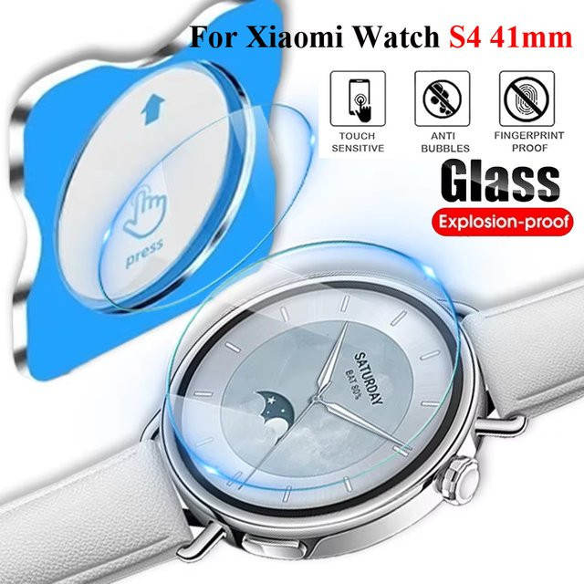 Displayschutzfolie Xiaomi, gehärtetes Glas, transparent, Xiaomi Watch S4 41 mm - Bild 1