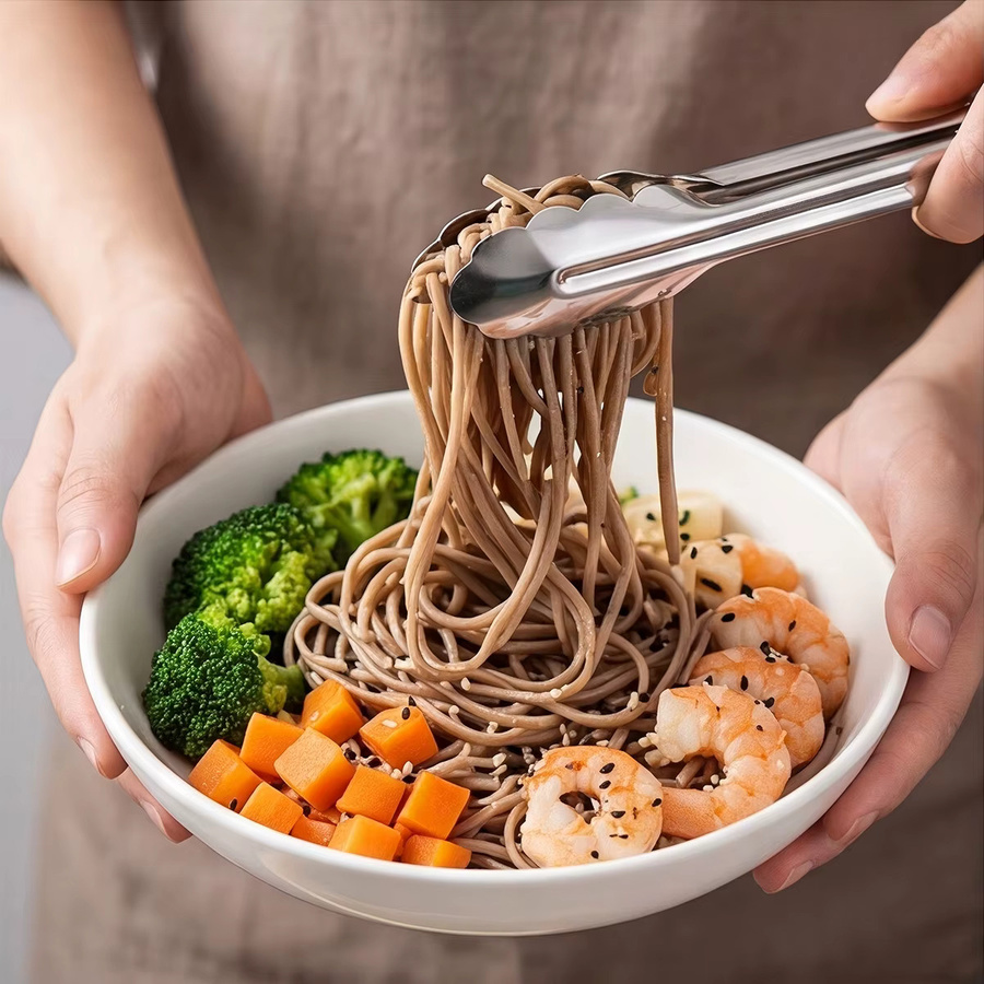SHIBO Edelstahl-Küchenzange in Silber für BBQ und Grillen - Bild 2