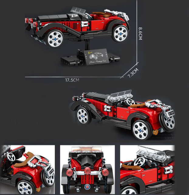 RCDRIFT Retro Oldtimer Modellbausatz, Fahrzeug, Rot - Bild 1