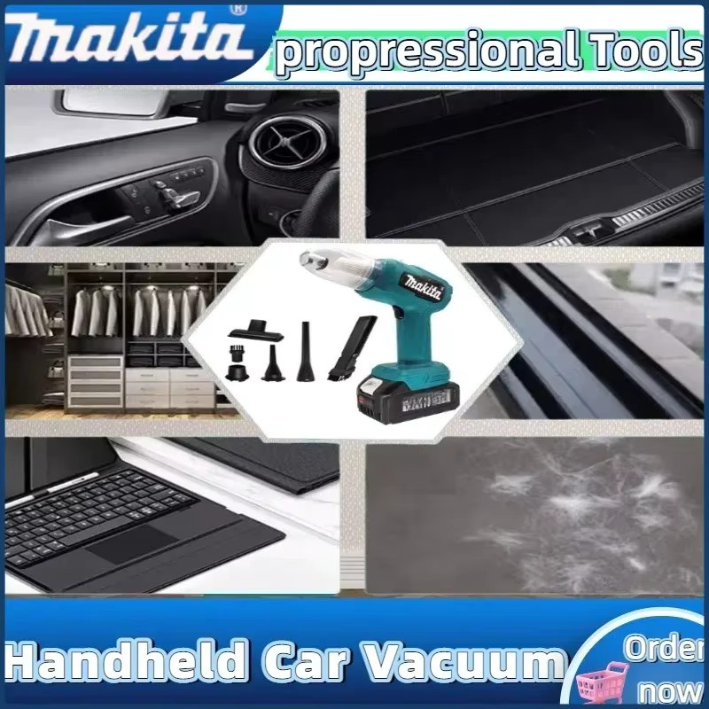 Makita Mini-Autostaubsauger Multifunktionaler Handstaubsauger Wiederaufladbar Blau Passend für Makita 18V Akku - Bild 4