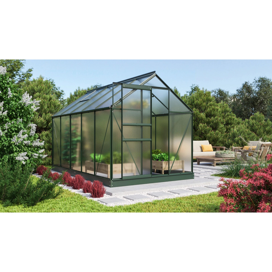 Vitavia Gewächshaus Comet 6200 in Smaragdgrün mit Aluminiumrahmen, Polycarbonat und Fundament - Bild 2