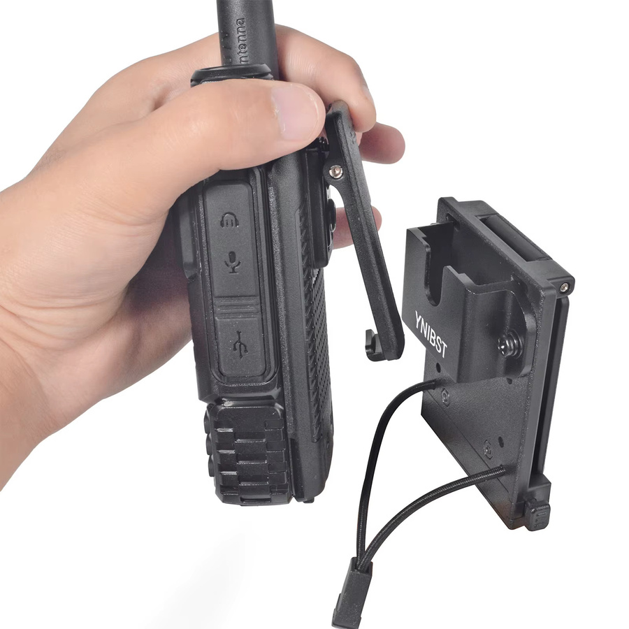 RUNUPTOP Taktisches Walkie-Talkie-Holster mit Gürtelclip und Molle-System, Schwarz - Bild 5