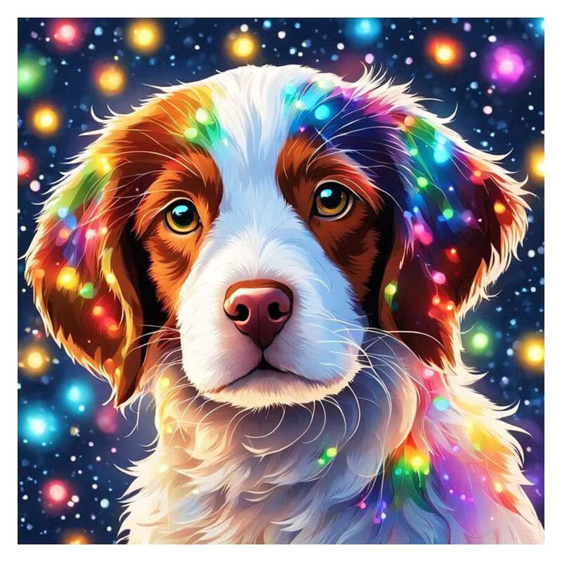 Huacan 5D-Diamantgemälde Hund als Diamant-Stickerei Set in Multicolor auf Leinwand - Bild 4
