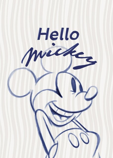 Komar Wandbild Disney Mickey Mouse Hello, Blau, B: 50 cm, H: 70 cm - Bild 1