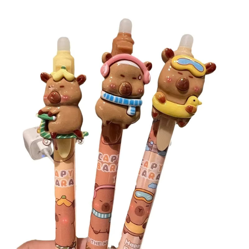 4er-Pack Capybara Radierbare Gelschreiber mit schwarzer Tinte in Multicolour aus Kunststoff - Bild 2