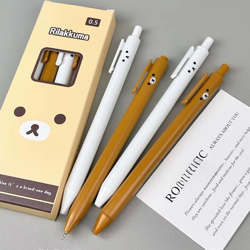 Rilakkuma 4er-Set Gelstifte in Mehrfarbig mit Cartoon-Prints, schnell trocknende Klickstifte für Schüler - Bild 4