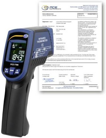 PCE Instruments PCE-779N-ICA Infrarot-Thermometer blau, kalibriert nach ISO, Optik 30:1, Messbereich -64 bis 1400°C - Bild 1