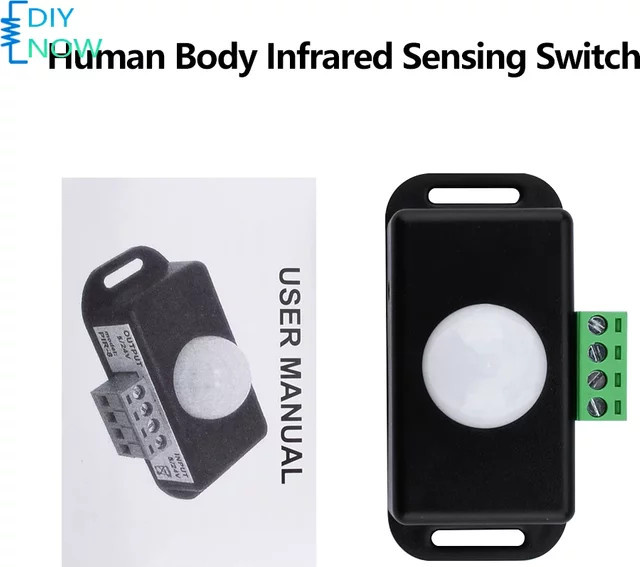 DIY NOW Infrarot-Körpersensor PIR-Bewegungsschalter Schwarz, Einstellbarer DC 12V-24V Sensor für LED-Streifen-Beleuchtung - Bild 1