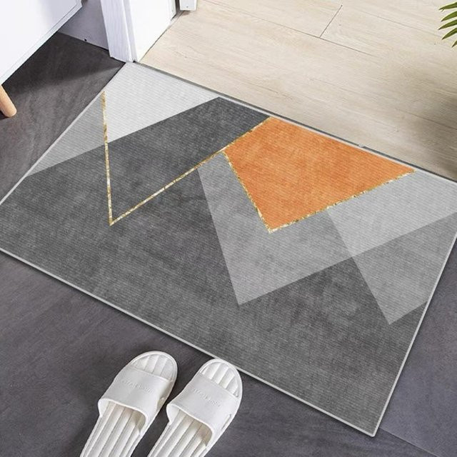 Rutschfeste Fußmatte aus Kristall-Samt von Yiran Furniture in Blau oder Grau, B/T: 90 x 60 cm - Bild 1