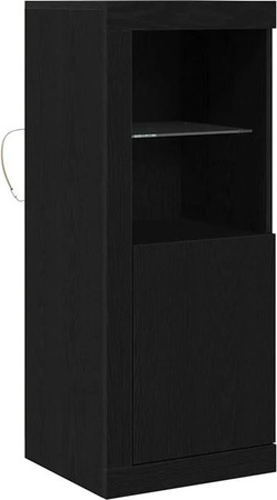 vidaXL Sideboard Schwarz in Rustik-Optik aus MDF, B/T/H: 41 x 37 x 100 cm