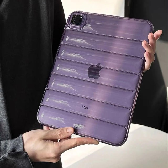 Transparente weiche Schutzhülle für Apple iPad Air, Pro, Mini und verschiedene Generationen in Violett - Bild 1