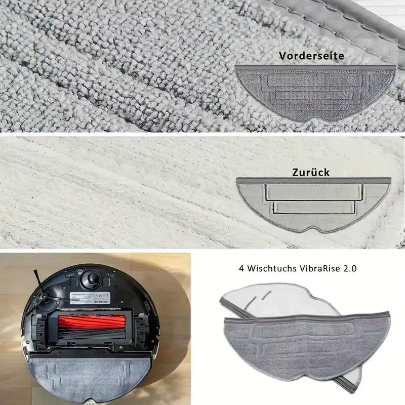 Roborock Zubehör Kit 19-teilig für S8 Pro Ultra und S8 Plus mit Dual-Gummibürsten, selbstreinigender Rollbürste und 4 Mop Pads - Bild 2