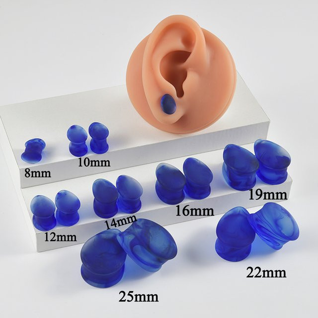 Ohrstecker Glas, blau, Rauch, Unisex - Bild 1