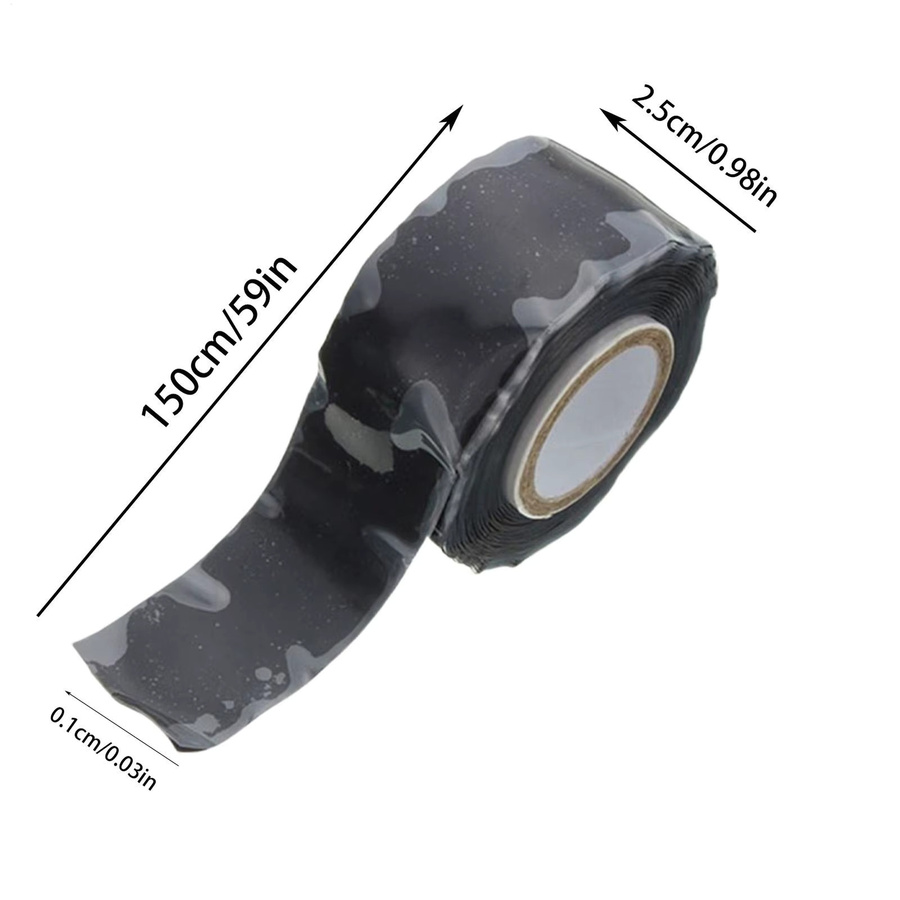 Wasserdichtes Silikonkautschuk-Klebeband in Schwarz als selbstklebendes Isolierband und Mehrzweck-Reparaturband, Breite: 2,5 cm, Länge: 150 cm - Bild 6