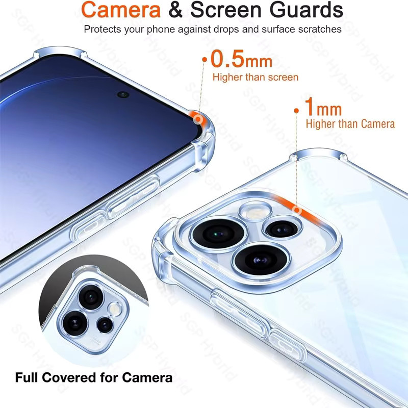 Transparente Kristall-Silikon-Schutzhülle für Oppo Reno15 FS und Reno 15 Pro Max, stoßfeste Airbag-Hülle in Transparent - Bild 2