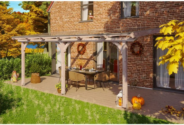 SKANHOLZ Terrassenüberdachung Rimini in Beige mit Polycarbonat-Dach, B/T/H: 648 x 250 cm - Bild 1