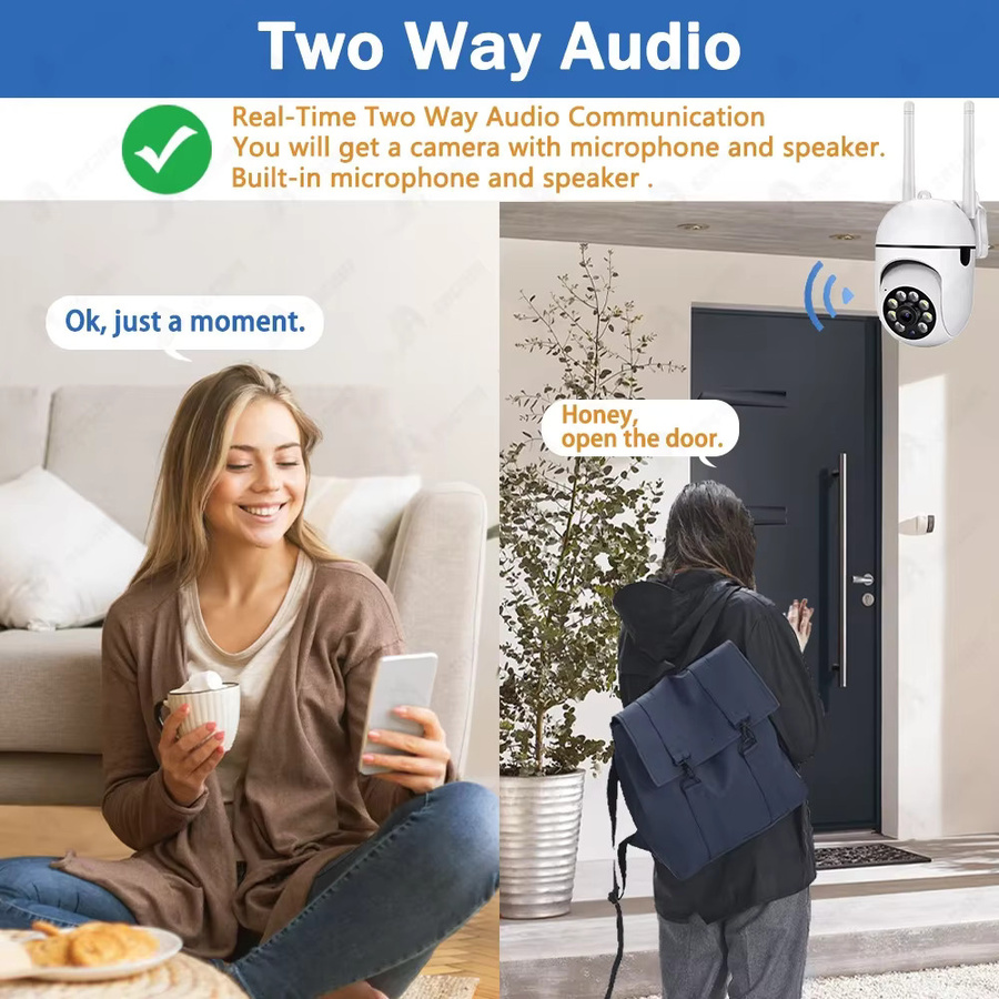 Jaxcam WLAN Sicherheitskamera für Innen und Außen in Weiß mit 5MP Full HD, Nachtsicht und 2-Wege-Audio - Bild 2