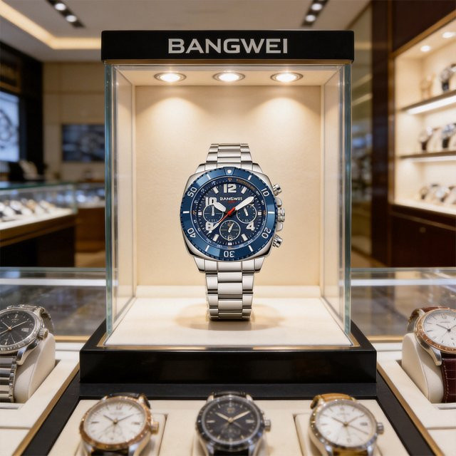 BANGWEI Armbanduhr, Quarz, Edelstahl, Silber, Herren - Bild 1