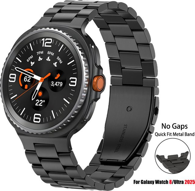Samsung Uhrenarmband Edelstahl, Schwarz, Unisex - Bild 1