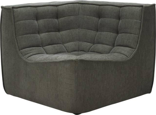Ethnicraft N701 Modulsofa 90 Eck Quadratisch in Grün mit Stoffbezug - Bild 1