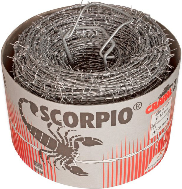 Crapal Scorpio Stacheldraht aus verzinktem Stahl, Farbe: Silber, Länge: 250 m - Bild 1