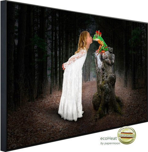 papermoon EcoHeat Infrarotheizung Prinzessin küsst den Frosch mit Matt-Effekt in Bunt, App-Steuerung und Überhitzungsschutz - Bild 1
