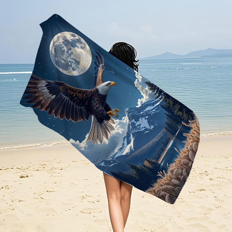 Eagle Premium Strandtuch in Weiß, sandabweisend und schnelltrocknend, B: 40 cm, H: 60 cm - Bild 3