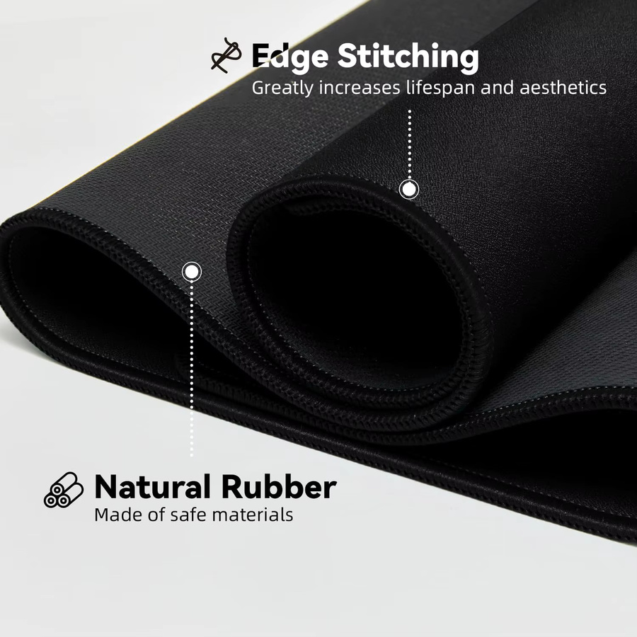 YSAGi Gaming-Mauspad in Schwarz mit genähten Kanten und rutschfester Gummibasis als Schreibtischunterlage für Home-Office und Gaming - Bild 3