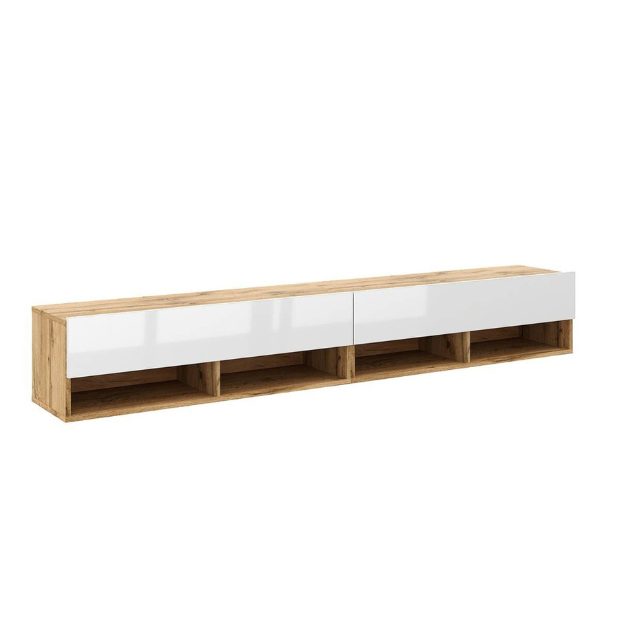 TV-Lowboard WIPMEB Derby 280 Eiche Wotan Nachbildung Weiß Glänzend B/H/T: 280 x 32,5 x 31,5 cm - Bild 2