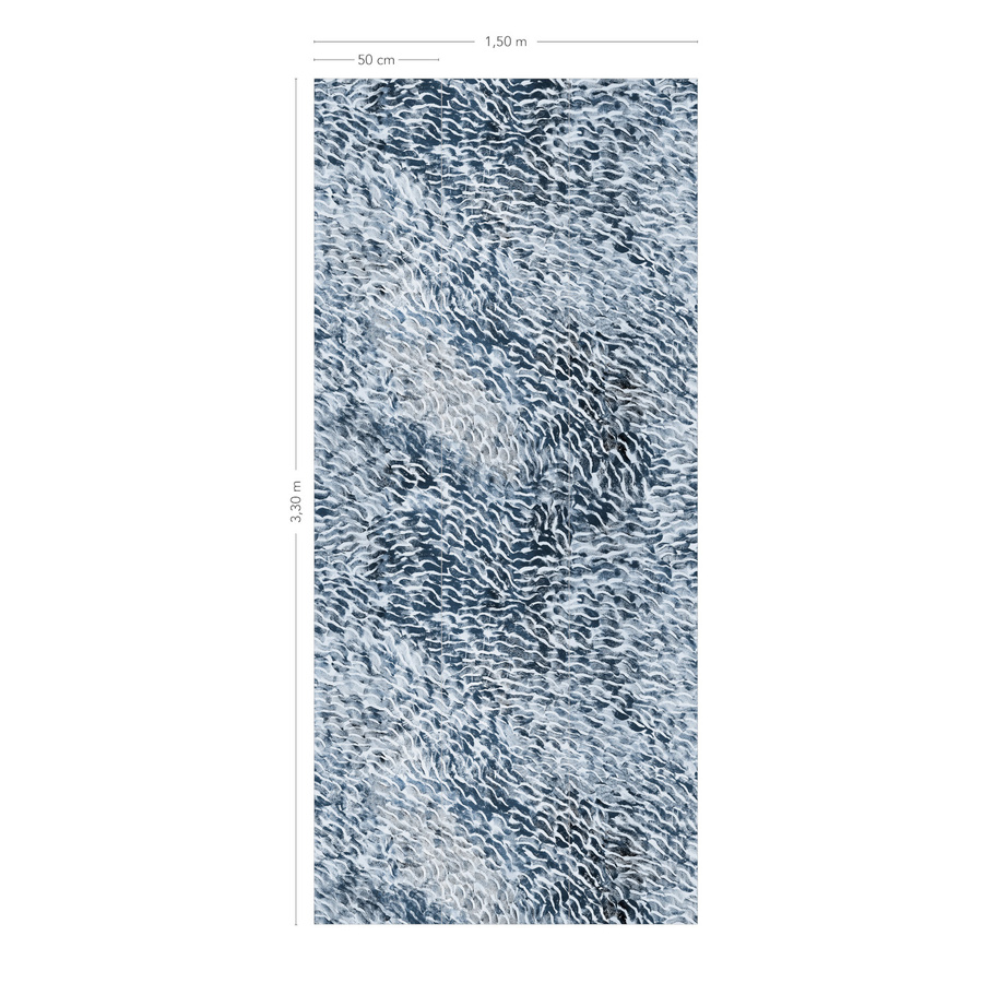 Isidore Leroy Wandtattoo Mural Cascade Marine in Blau, abstraktes Textildesign, B: 150 cm, H: 3 cm - Bild 2
