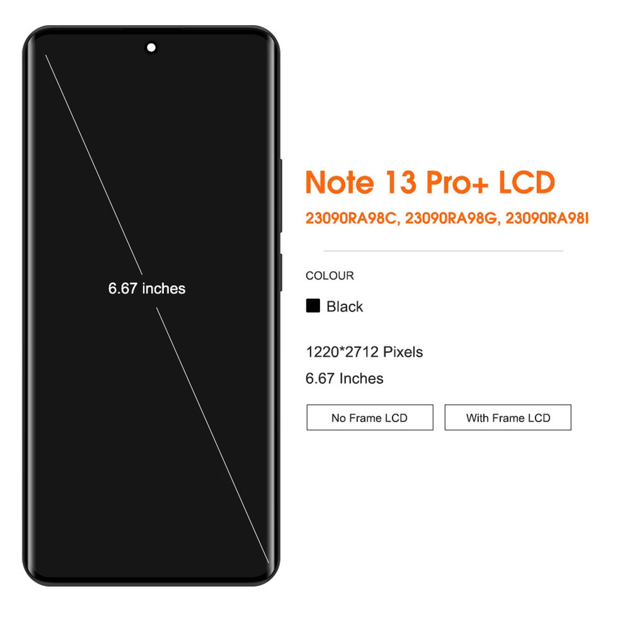 Xiaomi Redmi Note 13 Pro 5G LCD Display mit Touch Digitalisierer in Schwarz, 6.67 Zoll - Bild 3