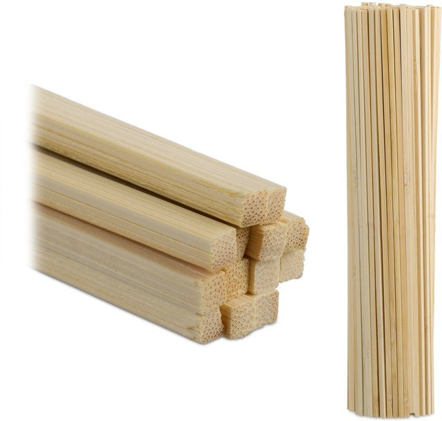 Relaxdays Bambusstäbe Natur Beige 200er Set für Pflanzen und Bastelprojekte, Länge: 30 cm - Bild 1