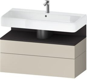 Duravit Waschtischunterschrank Qatego Wandhängend in Grau/Beige Matt, B/T/H: 99 x 47 x 59 cm - Bild 1
