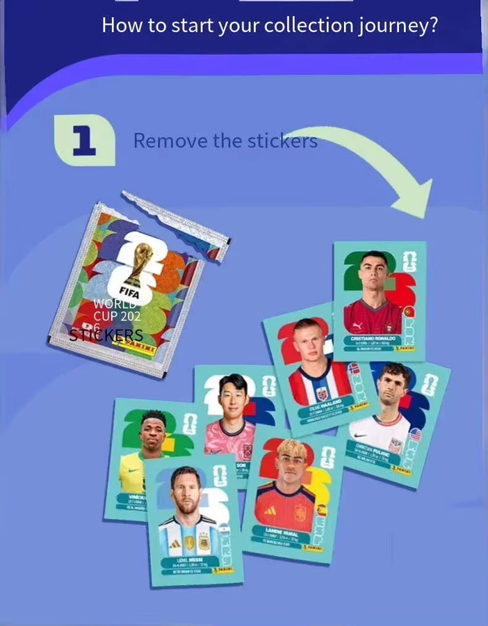 Panini 2026 FIFA Weltmeisterschaft Sticker Box, 50 Überraschungspäckchen, Spiel-Sammelkarten - Bild 1