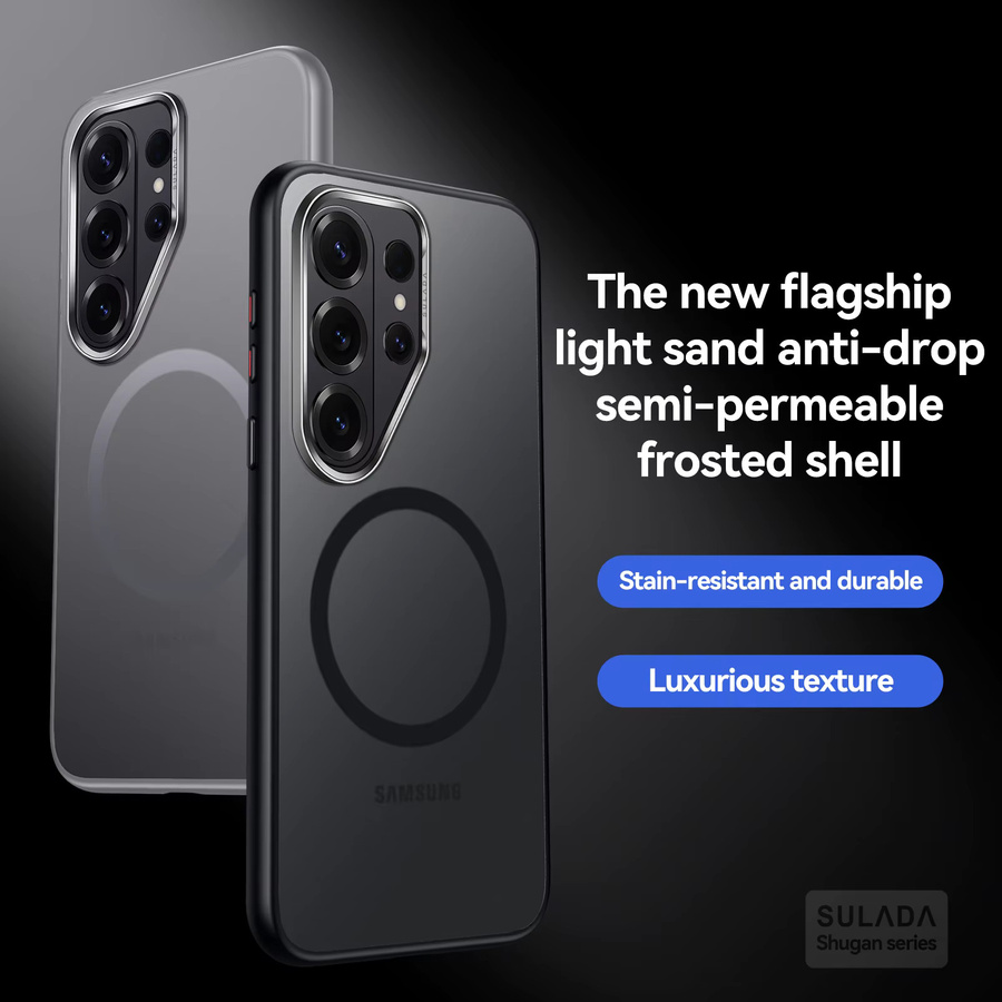 Stoßfeste MagSafe Magnetische Handyhülle mit Metall-Linsenrahmen für Samsung Galaxy S26, S25 Plus und S26 Ultra in Transparent oder Schwarz - Bild 2