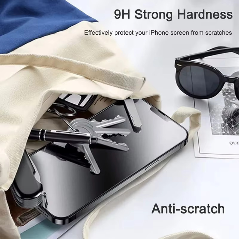 SFHOMIE Privatsphäre Glas Schutzfolie für iPhone 11 12 13 14 15 Pro Max Plus Mini in Transparent mit voller Abdeckung - Bild 6