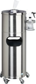 VAR Desinfektionsstation fahrbar in Schwarz und Silber - Bild 1