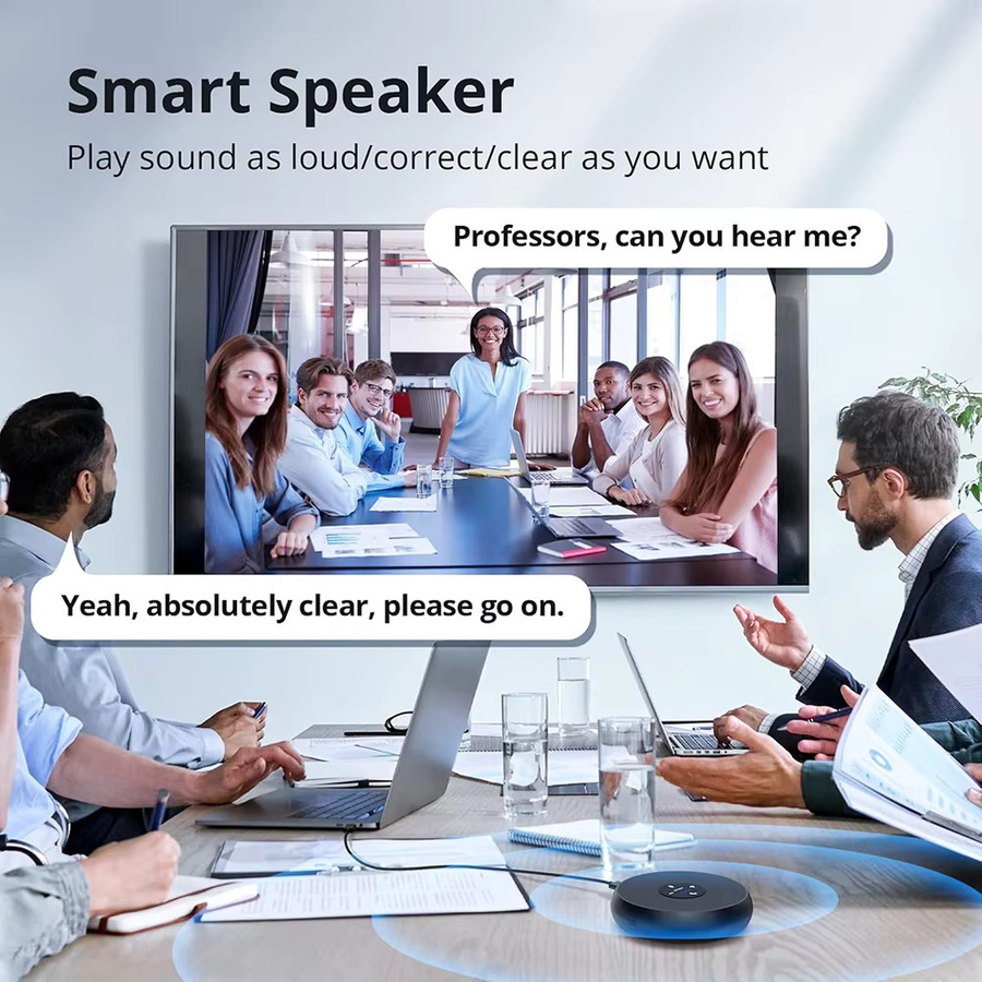 EMEET Konferenzlautsprechersystem mit 2 Mikrofonen und 360 Grad Sprachaufnahme in Schwarz für Zoom, WebEx und Microsoft Teams - Bild 5