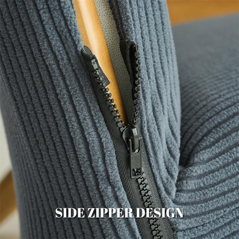 Yiran Sesselbezug aus Jacquard mit Streifenmuster in Grau, elastischer Stretch-Couchschoner für Einzelsessel, waschbar und rutschfest - Bild 1