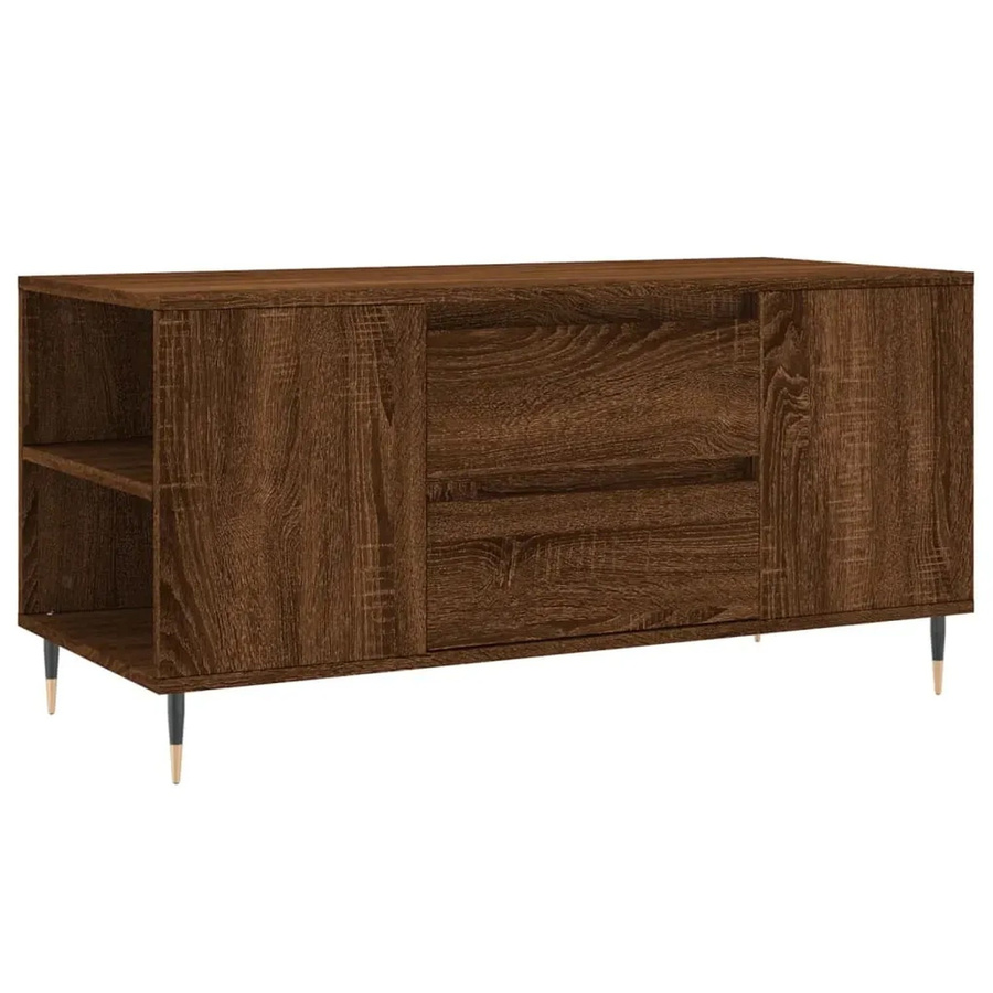 vidaXL Couchtisch in Braun mit Eichen-Optik aus Holzwerkstoff, modern und rechteckig, B/T/H: 102 x 44,5 x 50 cm - Bild 2