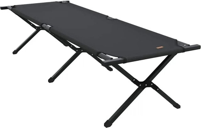 vidaXL Klappbares Schlafbett für Camping in Schwarz mit Oxford-Stoff und Stahlgestell, B/T/H: 193 x 69 x 45 cm - Bild 1